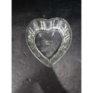 FTDA 1982 Heart Glass Dish, Vtg Trinket Holder, Jewelry Candy Dish, Heart Shaped